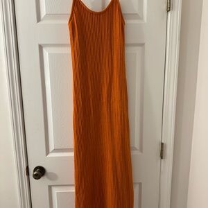 Orange Cable knit dress